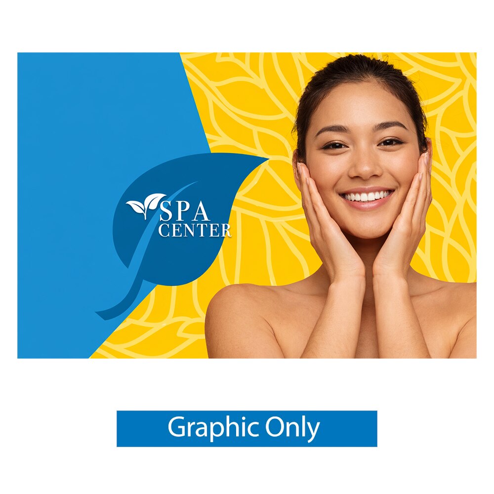 8 ft. EZ Tube®  Table Top Straight — Single Sided Graphic Only with Black Back Fabric